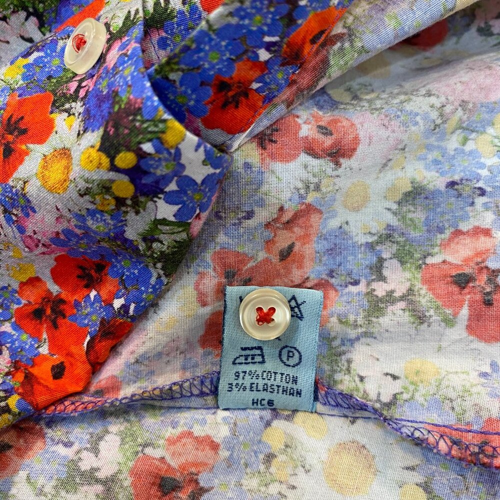 Hawes & Curtis Fitted Floral Bright Button Down Shirt - NWOT - Medium - Picture 5 of 7
